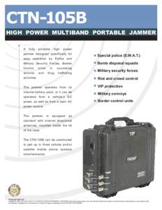 CTN-105B HIGH POWER MULTIBAND PORTABLE JAMMER .  A