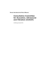 CCAUV : Report of the 2nd meeting (2011)