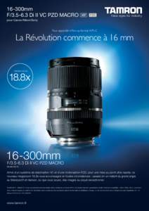 16-300mm F[removed]Di II VC PZD MACRO pour Canon/Nikon/Sony Pour appareils reflex au format APS-C