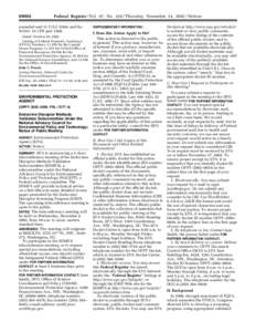 Endocrine Disruptor Methods Validation Subcommittee Under the National Advisory Council for Environmental Policy and Technology; Notice of Public Meeting - November 14, 2002