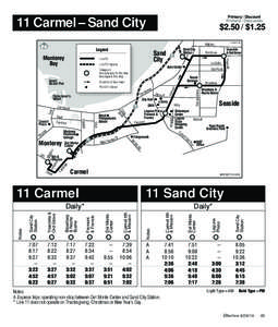 11 Carmel – Sand City  Primary / Discount Primaria / Descuento  $2.50 / $1.25