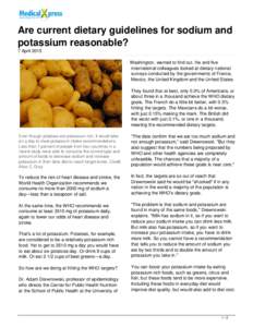 Are current dietary guidelines for sodium and potassium reasonable?
