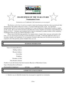 Microsoft Word - Business of the Year Award Nomination form