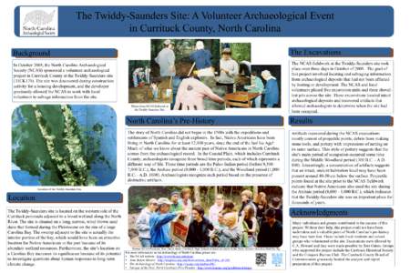 The Twiddy-Saunders Site: A Public Outreach Event in Currituck County,  North Carolina