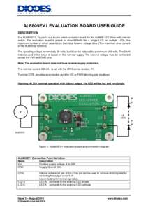 AL8805EV1 EVALUATION BOARD USER GUIDE DESCRIPTION The AL8805EV1, Figure 1, is a double sided evaluation board for the AL8805 LED driver with internal switch. The evaluation board is preset to drive 680mA into a single LE