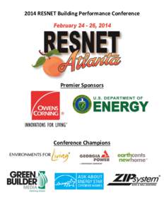 2014 RESNET Building Performance Conference  Premier Sponsors Conference Champions