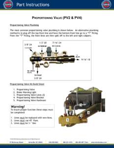 Part Instructions Proportioning Valve (PV2 & PV4) Proportioning Valve Plumbing The most common proportioning valve plumbing is shown below. An alternative plumbing method is to plug off the top front line and have the bo