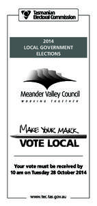 Meander Valley Council / Ontario municipal elections