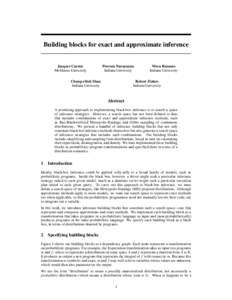 Building blocks for exact and approximate inference  Jacques Carette McMaster University  Praveen Narayanan