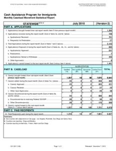 CA[removed]Cash Assistance Program for Immigrants Monthly Caseload Movement Statistical Report, Jul10.