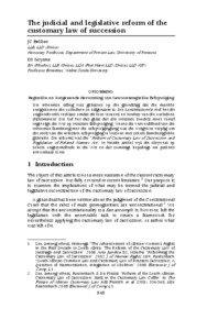 The judicial and legislative reform of the customary law of succession JC Bekker