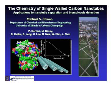 The Chemistry of Single Walled Carbon Nanotubes Applications Applications to to nanotube nanotube separation separation and