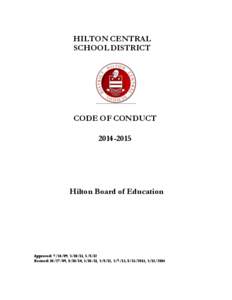 HILTON CENTRAL SCHOOL DISTRICT CODE OF CONDUCT[removed]