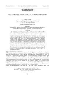 Volume 78, No. 1  THE QUARTERLY REVIEW OF BIOLOGY
