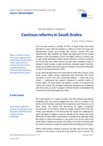 Cautious reforms in Saudi Arabia