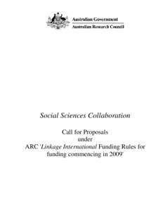 Social Sciences Collaboration Call for Proposals 2009