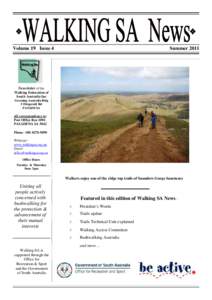 Volume 19 Issue 4  Summer 2011 Newsletter of the Walking Federation of