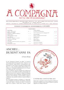 BOLLETTINO TRIMESTRALE, OMAGGIO AI SOCI - SPED. IN A.P. - 45% - ART. 2 COMMA 20/B LEGGEGENOVA Anno XLVII, N.S. - N. 1 - Gennaio - Marzo 2015 Tariffa R.O.C.: “Poste Italiane S.p.A. - Spedizione in Abbonamento 