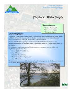 San Juan Water District Retail Water Master Plan Update March 2006 Chapter 4: Water Supply Chapter