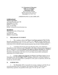 Title IX / Mansfield University of Pennsylvania / Athletics / College athletics / Mansfield /  Ohio / Sports / 92nd United States Congress / Sports law