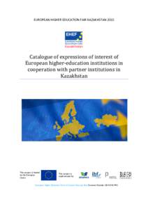 Catalogue of expressions of interest of European higher-education institutions in cooperation with partner institutions in Kazakhstan