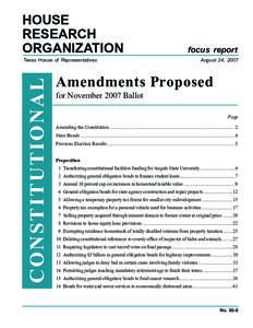 Texas / Regional Mobility Authority / General obligation bond / Texas constitutional amendment election / Bonds / Texas Constitution / Revenue bond