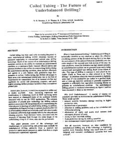 Petroleum production / Technology / Petroleum geology / Petroleum engineering / Underbalanced drilling / Coiled tubing / Drilling fluid / Well control / Drilling rig / Petroleum / Oilfield terminology / Oil wells