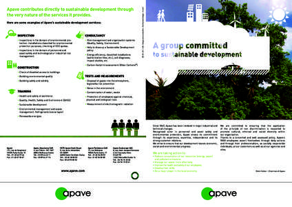 Here are some examples of Apave’s sustainable development services: INSPECTION