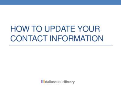 How to update your contact information