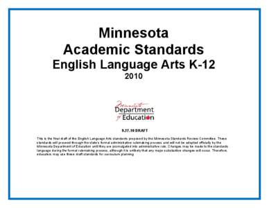 Minnesota K-12 Academic Standards in