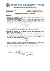 Department of Mechanical Engineering AMEE 401/ AUTO 400 Aerodynamics