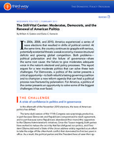 The Still-Vital Center: Moderates, Democrats, and the Renewal of American Politics