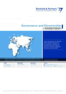 Governance and Directorship by Reinhold & Partners Amsterdam Paris