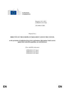 EUROPEAN COMMISSION Brussels, [removed]COM[removed]final[removed]COD)