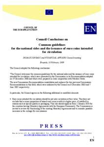 EN  COUCIL OF THE EUROPEA UIO  Council Conclusions on