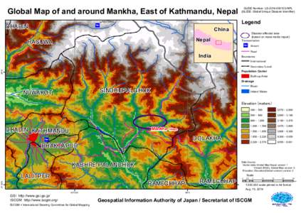 Global Map of and around Mankha, East of Kathmandu, Nepal LANGTANG ® q