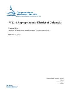 FY2014 Appropriations: District of Columbia
