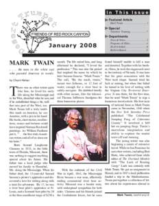 ­I n T h i s I s s u e Featured Article Mark Twain......................................1  Special