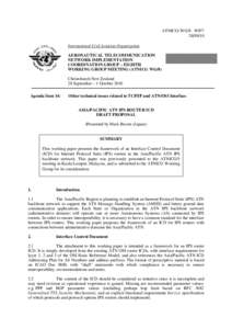 ATNICG/ WG/8 - WP[removed]International Civil Aviation Organization AERONAUTICAL TELECOMMUNICATION NETWORK IMPLEMENTATION COORDINATION GROUP – EIGHTH