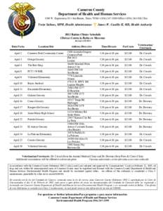 Cameron County Department of Health and Human Services 1390 W. Expressway 83 • San Benito, Texas 78586 • ([removed]Office • ([removed]Fax Yvette Salinas, MPH, Health Administrator