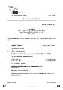 [removed]EUROPEAN PARLIAMENT Committee on Budgetary Control  CONT_PV(2011)1219_2
