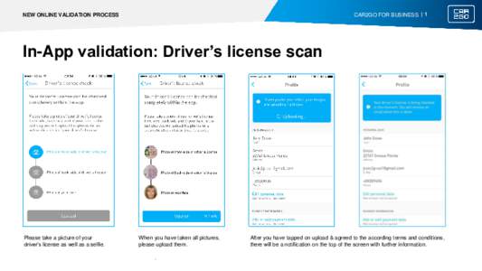 CAR2GO FOR BUSINESS | 1  NEW ONLINE VALIDATION PROCESS In-App validation: Driver’s license scan