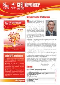 GFSI Newsletter July 2012 Welcome From the GFSI Chairman  W