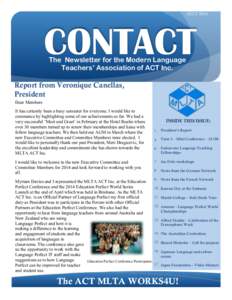 JULY[removed]CONTACT The Newsletter for the Modern Language Teachers’ Association of ACT Inc.