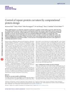Control of repeat-protein curvature by computational protein design