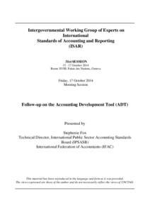 Intergovernmental Working Group of Experts on International Standards of Accounting and Reporting (ISAR)  31st SESSION