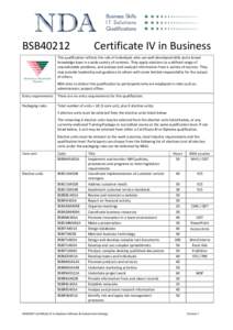 Australian Qualifications Framework / Oceania / Education in Australia / Strategic management / Training package