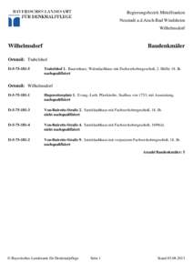 Regierungsbezirk Mittelfranken Neustadt a.d.Aisch-Bad Windsheim Wilhelmsdorf
