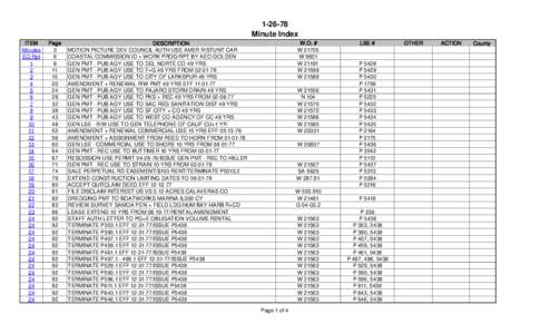 Minute Index ITEM Minutes EO Rpt 1