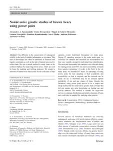 Eur J Wildl Res DOI[removed]s10344[removed]ORIGINAL PAPER  Noninvasive genetic studies of brown bears